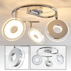 Hofstein Prag Deckenspot LED Chrom, 3-flammig