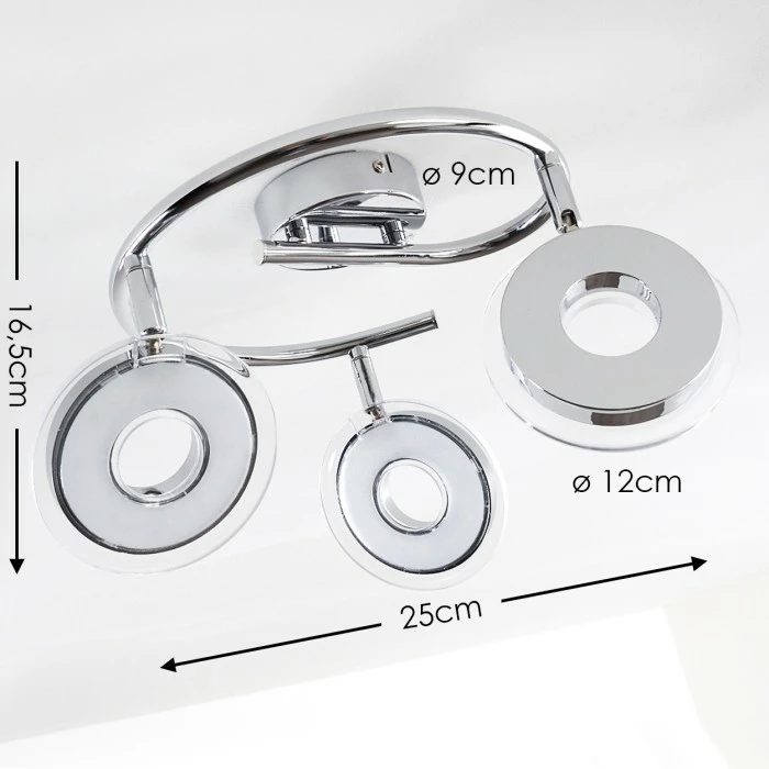Hofstein Prag Deckenspot LED Chrom, 3-flammig 2 Hofstein Prag Deckenspot LED Chrom, 3-flammig – Bild 2