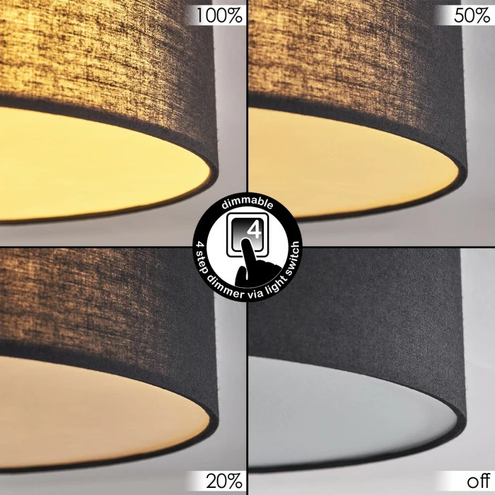 Hofstein Purus Deckenleuchte LED Schwarz, 1-flammig 2 Hofstein Purus Deckenleuchte LED Schwarz, 1-flammig – Bild 2