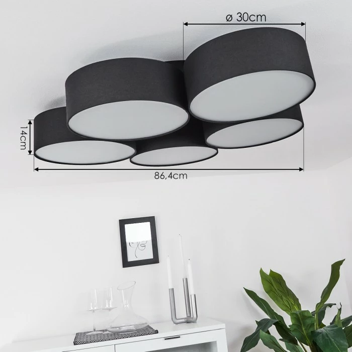 Hofstein Purus Deckenleuchte LED Schwarz, 1-flammig 4 Hofstein Purus Deckenleuchte LED Schwarz, 1-flammig – Bild 4