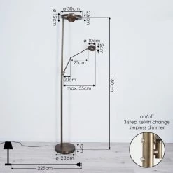 Hofstein Rabeja Deckenfluter LED Messing, 2-flammig -LED Leuchten Verkäufe rabeja deckenfluter h3391051 3