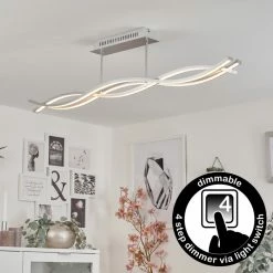 Hofstein Rabius Deckenleuchte LED Silber, 3-flammig