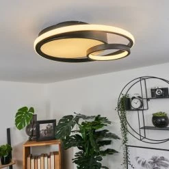 Hofstein Rafz Deckenleuchte LED Schwarz, 1-flammig