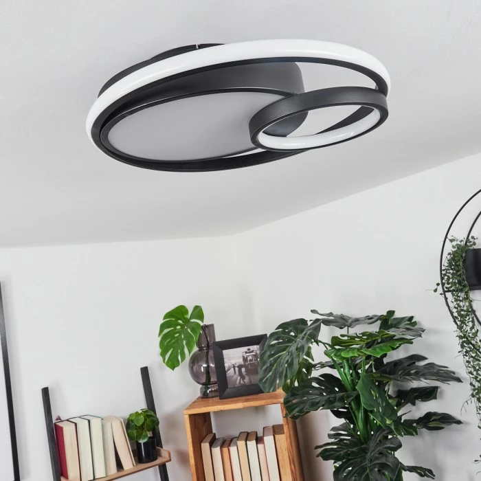 Hofstein Rafz Deckenleuchte LED Schwarz, 1-flammig 2 Hofstein Rafz Deckenleuchte LED Schwarz, 1-flammig – Bild 2