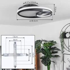 Hofstein Rafz Deckenleuchte LED Schwarz, 1-flammig 13 Hofstein Rafz Deckenleuchte LED Schwarz, 1-flammig -LED Leuchten Verkäufe rafz deckenleuchte h3550830 3