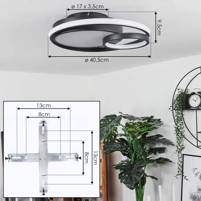 Hofstein Rafz Deckenleuchte LED Schwarz, 1-flammig 4 Hofstein Rafz Deckenleuchte LED Schwarz, 1-flammig – Bild 4
