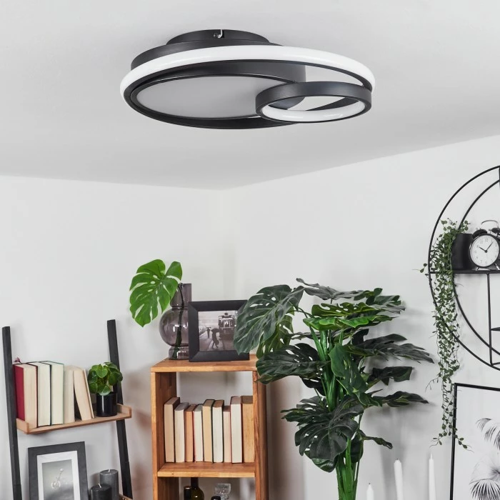 Hofstein Rafz Deckenleuchte LED Schwarz, 1-flammig 10 Hofstein Rafz Deckenleuchte LED Schwarz, 1-flammig – Bild 10