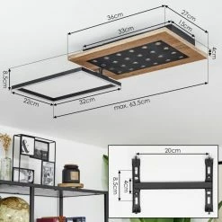 Hofstein Ramilos Deckenleuchte LED Schwarz, Naturfarben, 1-flammig -LED Leuchten Verkäufe ramilos deckenleuchte h3583449 3