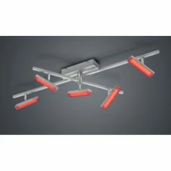 Reality BONDY Deckenleuchte LED Nickel-Matt, 5-flammig, Fernbedienung, Farbwechsler 19 Reality BONDY Deckenleuchte LED Nickel-Matt, 5-flammig, Fernbedienung, Farbwechsler -LED Leuchten Verkäufe reality bondy deckenleuchte r62425107 5