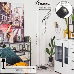 Hofstein Reuland Stehleuchte LED Schwarz, 1-flammig -LED Leuchten Verkäufe reuland stehleuchte h3571026 3