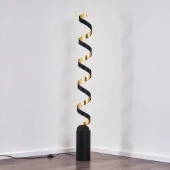 Hofstein Rezat Stehleuchte LED Schwarz-Gold, 1-flammig -LED Leuchten Verkäufe rezat stehleuchte h3307281 3