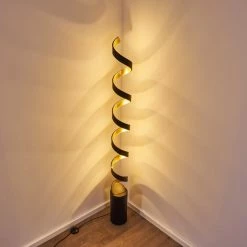 Hofstein Rezat Stehleuchte LED Schwarz-Gold, 1-flammig -LED Leuchten Verkäufe rezat stehleuchte h3307281 4