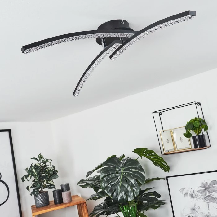 Hofstein Rheinfelden Deckenleuchte LED Schwarz, 1-flammig 10 Hofstein Rheinfelden Deckenleuchte LED Schwarz, 1-flammig – Bild 10