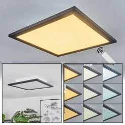 Hofstein Ringuelet Deckenpanel LED Schwarz, Weiß, 1-flammig, Fernbedienung