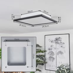 Hofstein Ringuelet Deckenpanel LED Schwarz, Weiß, 1-flammig, Fernbedienung -LED Leuchten Verkäufe ringuelet deckenpanel h3562055 3