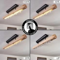 Hofstein Rodeche Deckenleuchte LED Schwarz, Holz hell, 1-flammig -LED Leuchten Verkäufe rodeche deckenleuchte h3384015 4