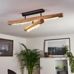 Hofstein Rodeche Deckenleuchte LED Schwarz, Holz hell, 1-flammig -LED Leuchten Verkäufe rodeche deckenleuchte h3384138 9