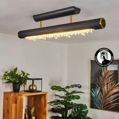 Hofstein Rodeche Deckenleuchte LED Messing, Schwarz, 1-flammig