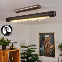 LED Leuchten Verkäufe 36 Hofstein Rodeche Deckenleuchte LED Nickel-Matt, Schwarz, 1-flammig