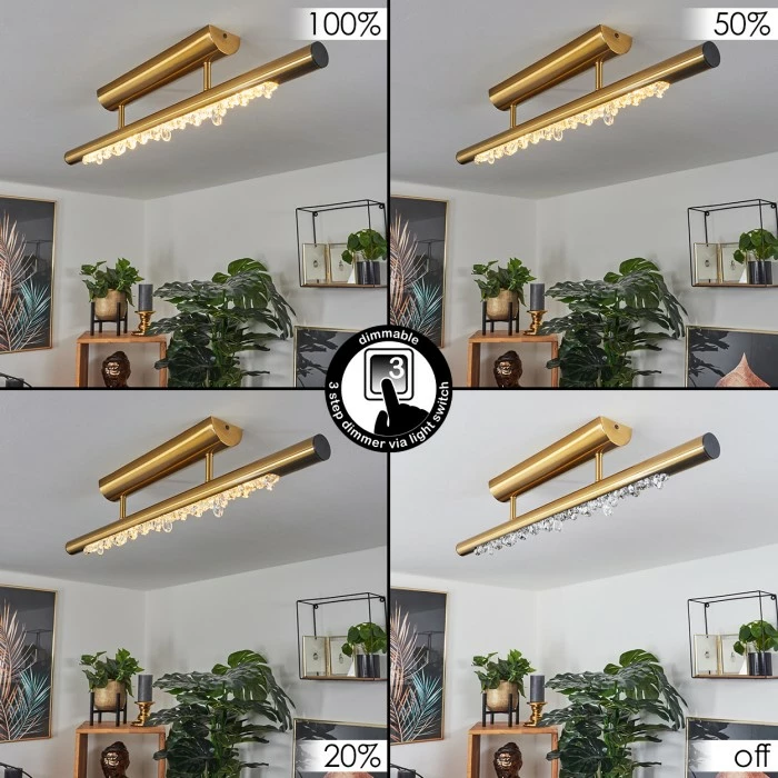 Hofstein Rodeche Deckenleuchte LED Messing, 1-flammig 2 Hofstein Rodeche Deckenleuchte LED Messing, 1-flammig – Bild 2