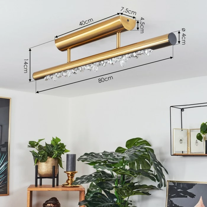 Hofstein Rodeche Deckenleuchte LED Messing, 1-flammig 4 Hofstein Rodeche Deckenleuchte LED Messing, 1-flammig – Bild 4