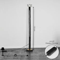 Hofstein Rodeche Stehleuchte LED Messing, Schwarz, 1-flammig -LED Leuchten Verkäufe rodeche stehleuchte h3439388 3