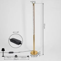 Hofstein Rodeche Stehleuchte LED Gold, 1-flammig -LED Leuchten Verkäufe rodeche stehleuchte h3538005 3