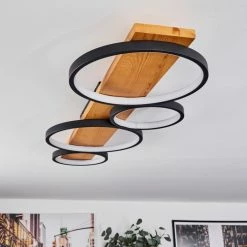 Hofstein Rodekro Deckenleuche LED Schwarz, Holz hell, 1-flammig -LED Leuchten Verkäufe rodekro deckenleuche h3564455 4