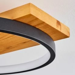 Hofstein Rodekro Deckenleuche LED Schwarz, Holz hell, 1-flammig -LED Leuchten Verkäufe rodekro deckenleuche h3564455 5
