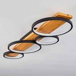 Hofstein Rodekro Deckenleuche LED Schwarz, Holz hell, 1-flammig -LED Leuchten Verkäufe rodekro deckenleuche h3564455 7