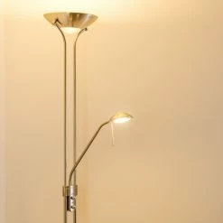 Hofstein Rom Deckenfluter LED Nickel-Matt, 2-flammig -LED Leuchten Verkäufe rom deckenfluter 8500 12