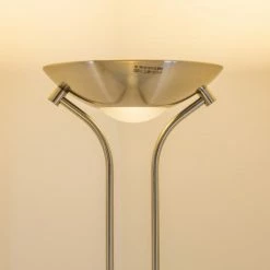 Hofstein Rom Deckenfluter LED Nickel-Matt, 2-flammig -LED Leuchten Verkäufe rom deckenfluter 8500 15