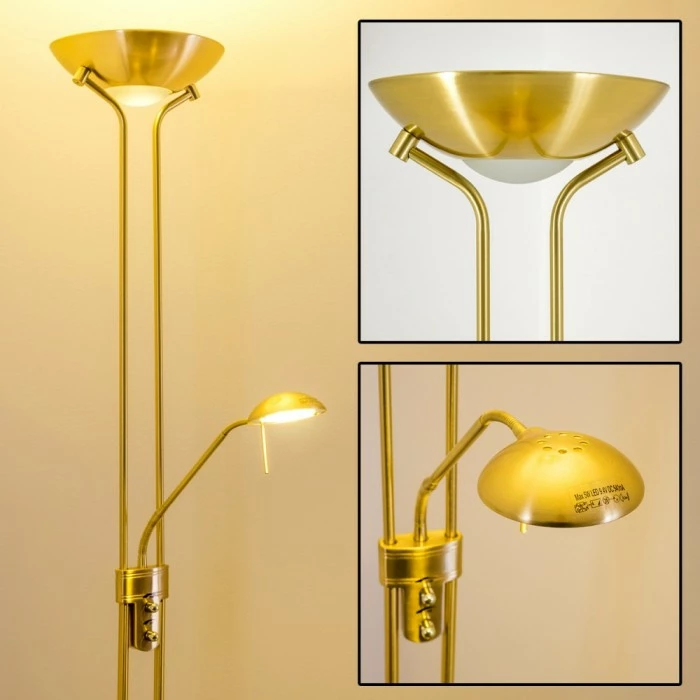 Hofstein Rom Deckenfluter LED Messing, 2-flammig 1 Hofstein Rom Deckenfluter LED Messing, 2-flammig