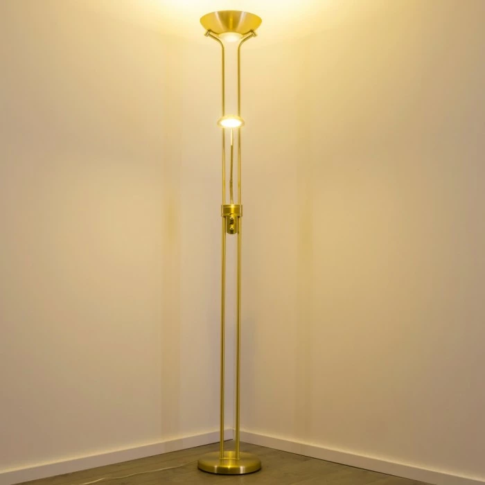 Hofstein Rom Deckenfluter LED Messing, 2-flammig 3 Hofstein Rom Deckenfluter LED Messing, 2-flammig – Bild 3