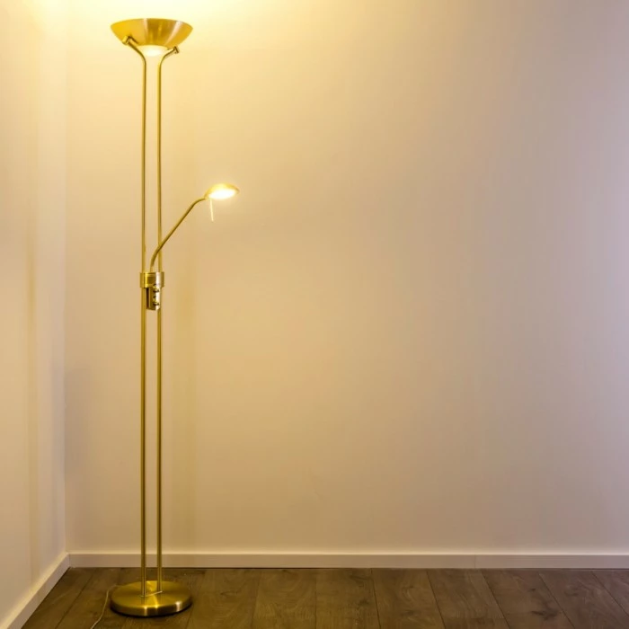 Hofstein Rom Deckenfluter LED Messing, 2-flammig 9 Hofstein Rom Deckenfluter LED Messing, 2-flammig – Bild 9