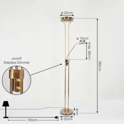Hofstein Rom Deckenfluter LED Messing, 2-flammig 13 Hofstein Rom Deckenfluter LED Messing, 2-flammig -LED Leuchten Verkäufe rom deckenfluter h3551868 3