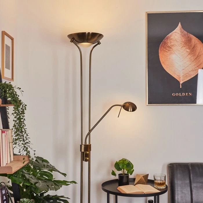 Hofstein Rom Deckenfluter LED Messing, 2-flammig 9 Hofstein Rom Deckenfluter LED Messing, 2-flammig – Bild 9