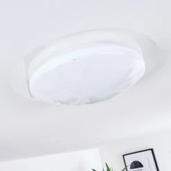 Hofstein Rosenga Deckenleuchte LED Weiß, 1-flammig, Fernbedienung -LED Leuchten Verkäufe rosenga deckenleuchte h3383506 12