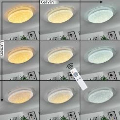 Hofstein Rosenga Deckenleuchte LED Weiß, 1-flammig, Fernbedienung -LED Leuchten Verkäufe rosenga deckenleuchte h3383506 2