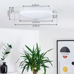 Hofstein Rosenga Deckenleuchte LED Weiß, 1-flammig, Fernbedienung -LED Leuchten Verkäufe rosenga deckenleuchte h3383506 7