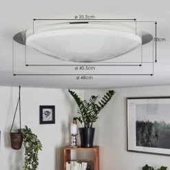 Hofstein Rosenga Deckenleuchte LED Weiß, 1-flammig, Fernbedienung -LED Leuchten Verkäufe rosenga deckenleuchte h3391495 3