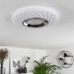 Hofstein Roseto Deckenleuchte LED Chrom, Weiß, Transparent, Klar, 1-flammig, Fernbedienung -LED Leuchten Verkäufe roseto deckenleuchte h3391402 8