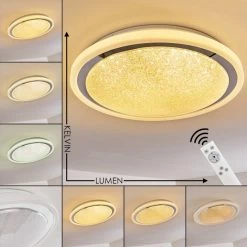 Hofstein Rufi Deckenleuchte LED Weiß, 1-flammig, Fernbedienung