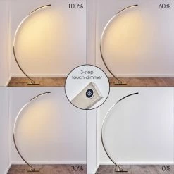 Hofstein Ruswil Bogenlampe LED Nickel-Matt, 1-flammig -LED Leuchten Verkäufe ruswil bogenlampe h3295663 do1 2