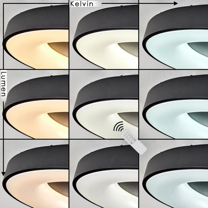 Hofstein Sachseln Deckenleuchte LED Schwarz, 1-flammig, Fernbedienung 2 Hofstein Sachseln Deckenleuchte LED Schwarz, 1-flammig, Fernbedienung – Bild 2