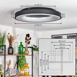 Hofstein Sachseln Deckenleuchte LED Schwarz, 1-flammig, Fernbedienung 13 Hofstein Sachseln Deckenleuchte LED Schwarz, 1-flammig, Fernbedienung -LED Leuchten Verkäufe sachseln deckenleuchte h3562420 3