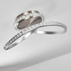 Hofstein Saginaw Deckenleuchte LED Nickel-Matt, 1-flammig, Fernbedienung, Farbwechsler -LED Leuchten Verkäufe saginaw deckenleuchte h3326671 8