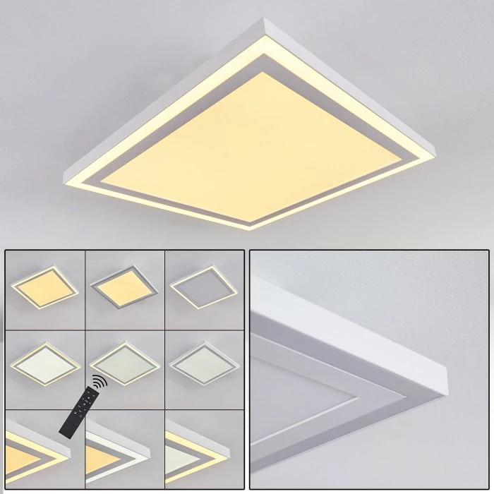 Hofstein Salamo LED Panel Weiß, 2-flammig, Fernbedienung 1 Hofstein Salamo LED Panel Weiß, 2-flammig, Fernbedienung
