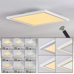 Hofstein Salamo LED Panel Weiß, 2-flammig, Fernbedienung