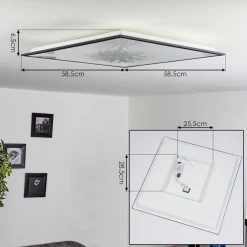 Hofstein Salmi Deckenleuchte LED Schwarz, Weiß, 1-flammig -LED Leuchten Verkäufe salmi deckenleuchte h3393871 3